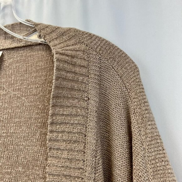 Loveriche Womens Cardigan Sweater Tan Long Sleeve Knit Open Front Pockets Small - Picture 4 of 10